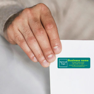 Business Branding On Teal Return Address Label