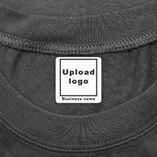 Business Branding On White Square Iron On Labels