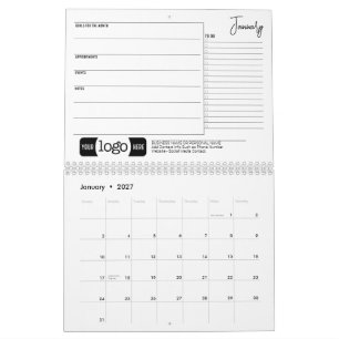 Business Branding Promo - with Logo Monthly Goals Calendar