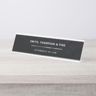 Business Branding Simple Black Elegant Modern Desk Name Plate