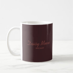 Business brown simple custom name coffee mug