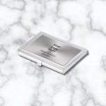 Business Brushed Metal Look Name Job Title Logo Business Card Holder<br><div class="desc">You can add your logo,  name,  and professional title (or custom text) to this business card case. The text is black. The background has a brushed metal look that is an artistic rendering.</div>