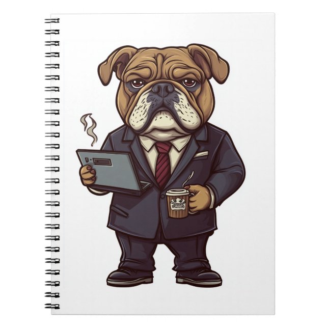 Business Bulldog – Funny Office Dog Notebook (Front)