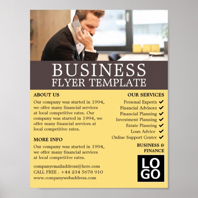 Business Call, Business & Finance Advertising Poster (Front)