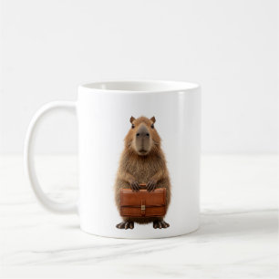 Business Capybara with Briefcase Coffee Mug