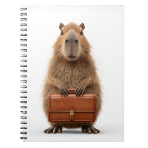 Business Capybara with Briefcase Notebook