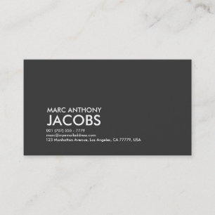 Business Card 006a - Bold Plain, Grey / White