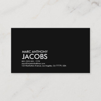 Business Card 006b - Bold Plain,  Black / White