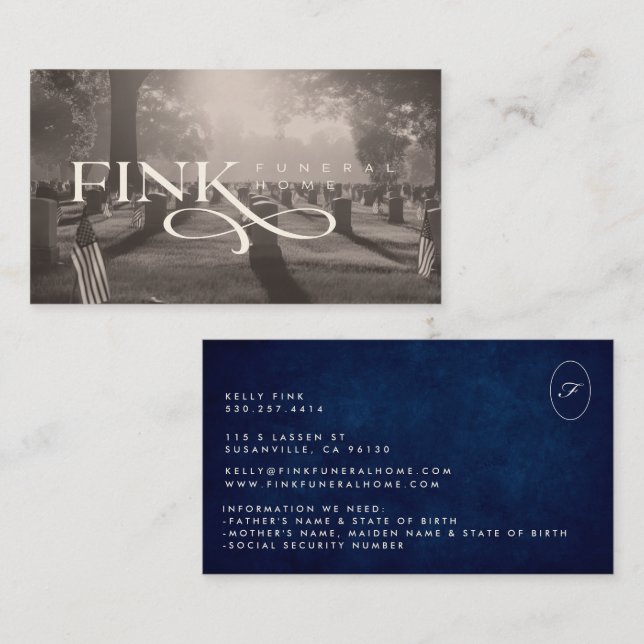 Business Card 1 | Fink Funeral Home (Front/Back)