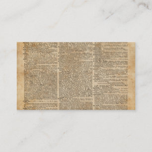 Business Card 3.5" x 2.0", 100 pack Dictionary Art