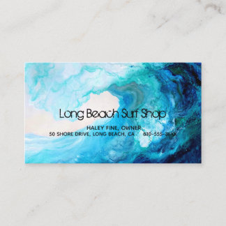 Business Card, Abstract Blue Wave Card
