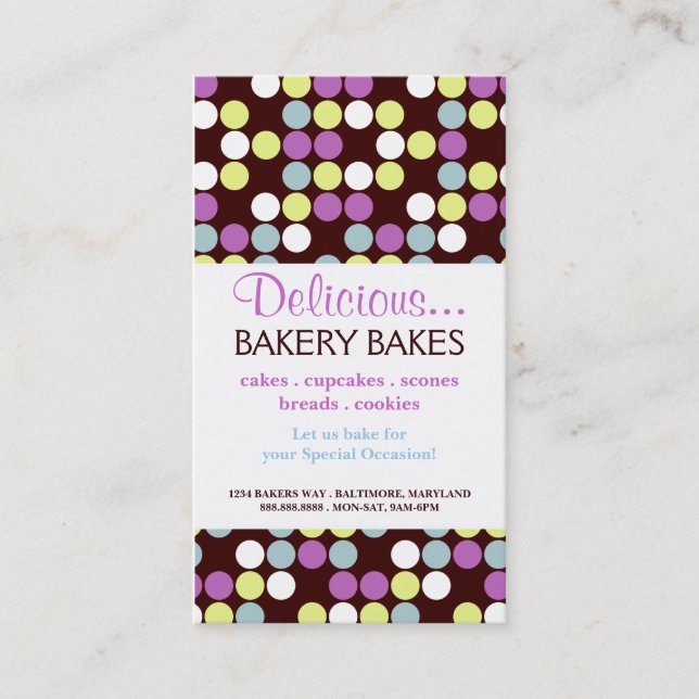 Business Card | Bakery Dots |dots2pur (Front)