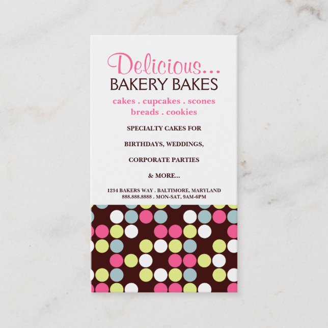 Business Card | Bakery Dots |dots3pi (Front)