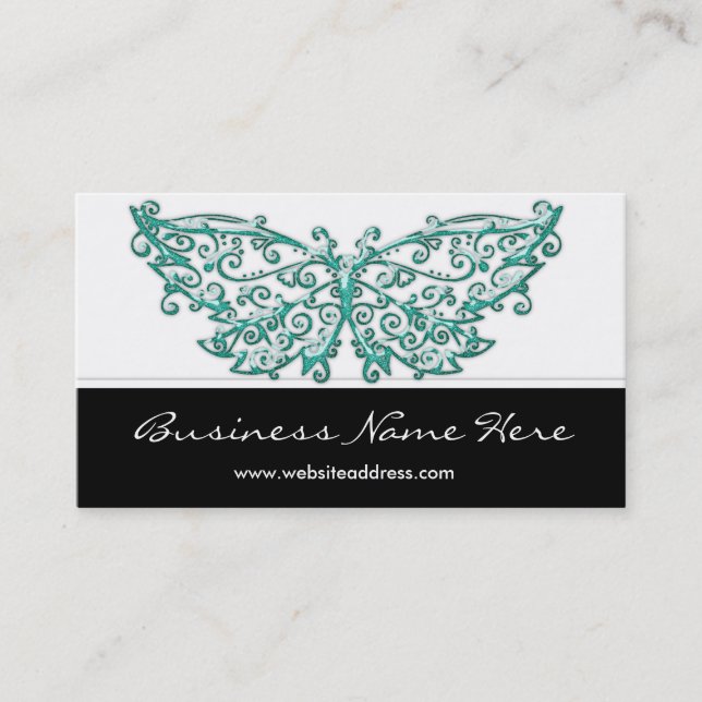 Business Card :: Beautiful Turquoise Butterfly (Front)