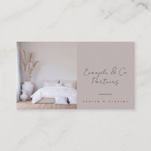 Business Card, beige Interior Design custom photo Card