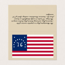 Business Card Bennington Flag - "Tent Style Card"