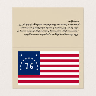 Business Card Bennington Flag - "Tent Style Card"