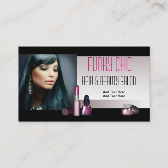 Business Card Black Hair & Beauty Salon (Front)