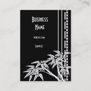 Business Card Black White Asian Bamboo