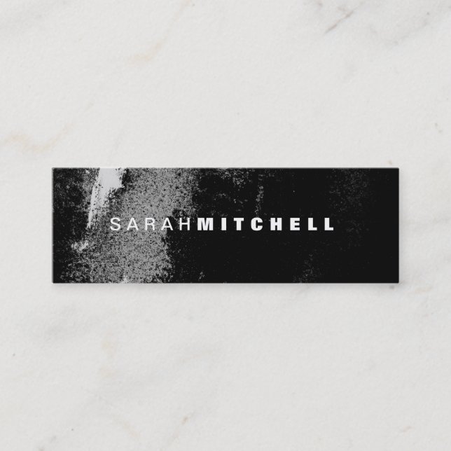 Business Card - Black & White Grunge Monogram (Front)