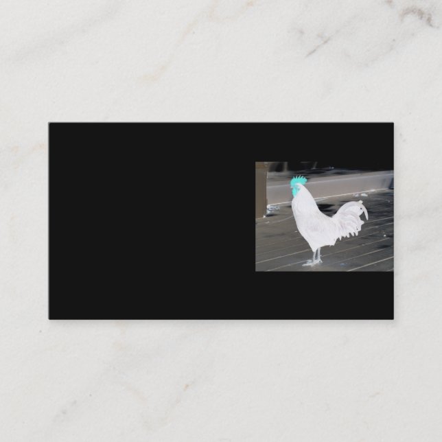 Business card - Black with white rooster (Front)
