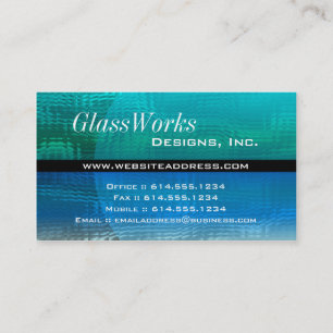 Business Card :: Blue & Green Glass Modern