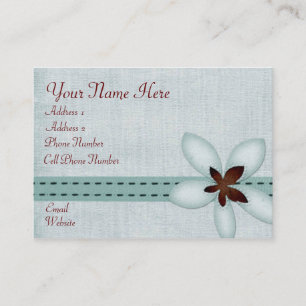 Business Card - Blue Ribbon & Flower