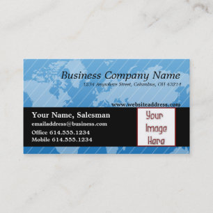 Business Card :: Blue World Map Design 2