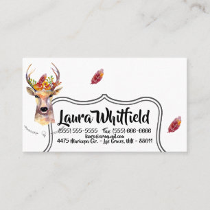 Business Card boho deer Buck Head Browning Bohemia
