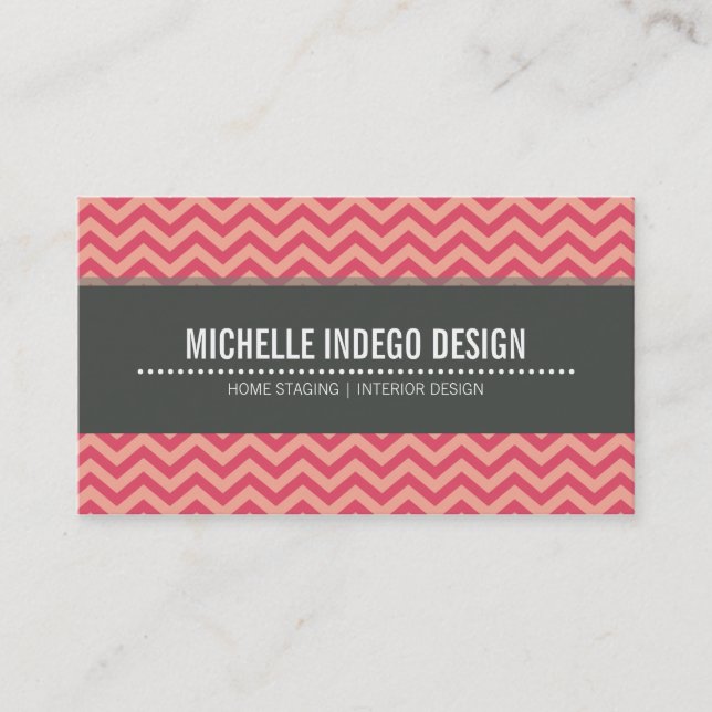 BUSINESS CARD bold bright chevron pattern (Front)