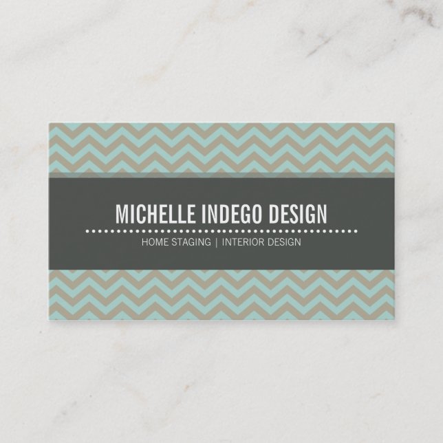 BUSINESS CARD bold bright chevron pattern (Front)