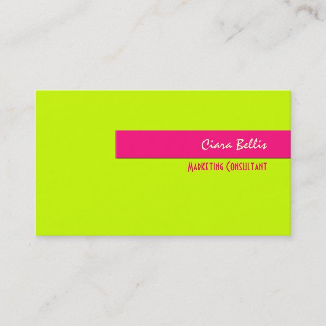 Business Card, bold {customisable background} Card (Front)