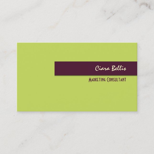 Business Card, bold {customisable background} Card (Front)