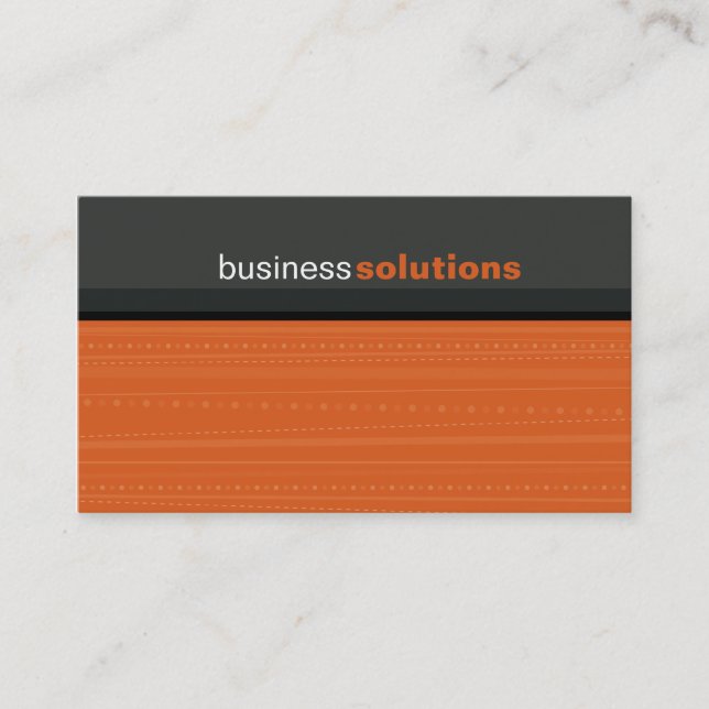 BUSINESS CARD bold modern linear orange grey (Front)