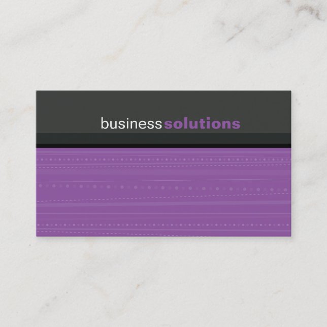 BUSINESS CARD bold modern linear purple grey (Front)