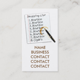 BUSINESS CARD - BOURBON LOVERS SHOPPING LIST