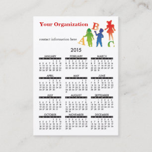 Business Card Calendar Daycare