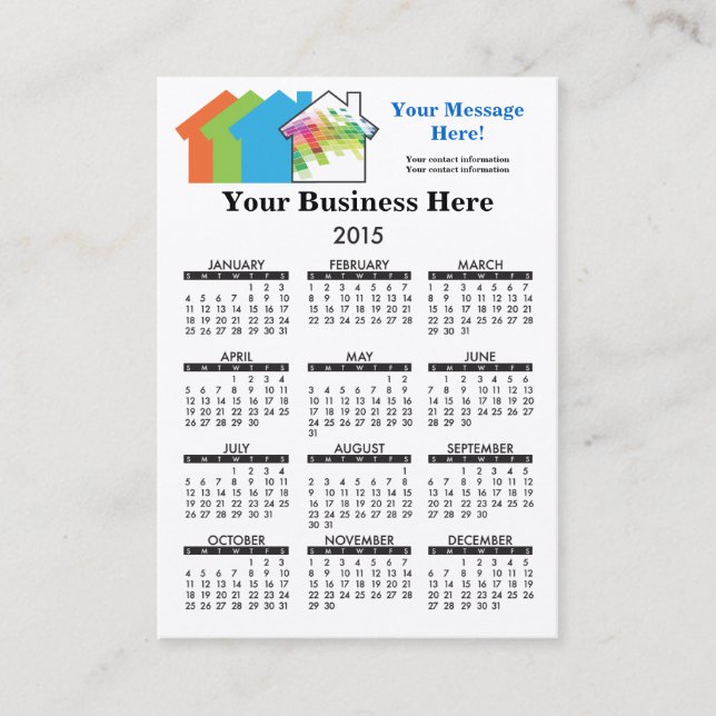 Business Card Calendar RealtyMart (Front)