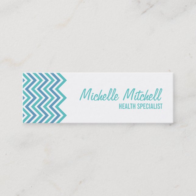 Business Card | Chevron |teal (Front)