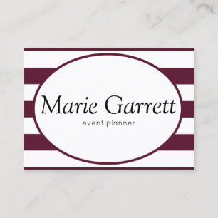 Business Card   Classic Stripes Maroon