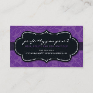 BUSINESS CARD classy flourish violet purple black