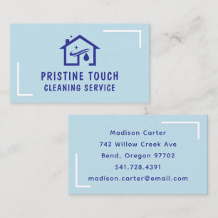 Business Card Cleaning Service Blue House (Home)
