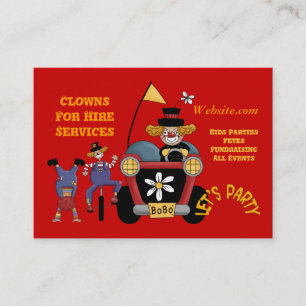 Business Card Clown for Hire Party Kids