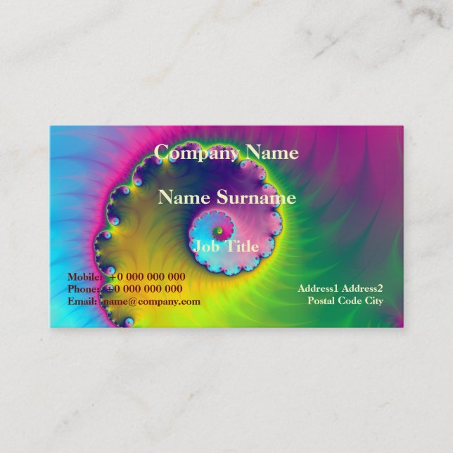 Business Card Colour Wash Spiral (Front)