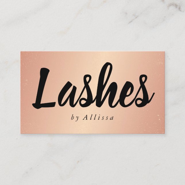 Business Card - Confetti Lashes Rose Gold (Front)