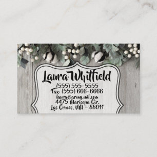 Business Card cotton plant barn wood