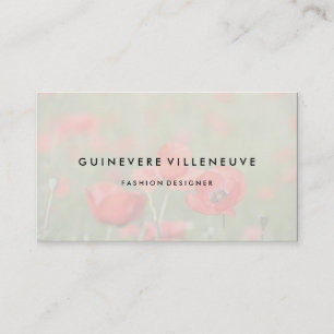 Business card customisable romantic poppy flowers