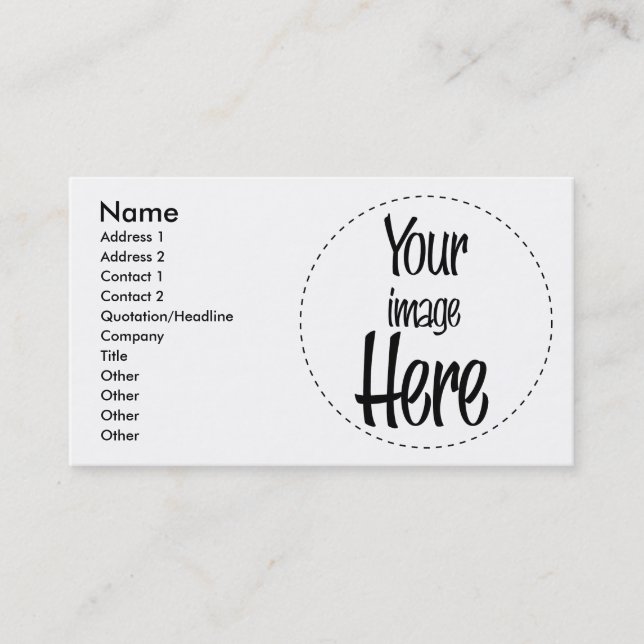 Business card - Customised (Front)