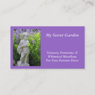 BUSINESS CARD, CUSTOMIZABLE, GARDEN STATUARY CARD