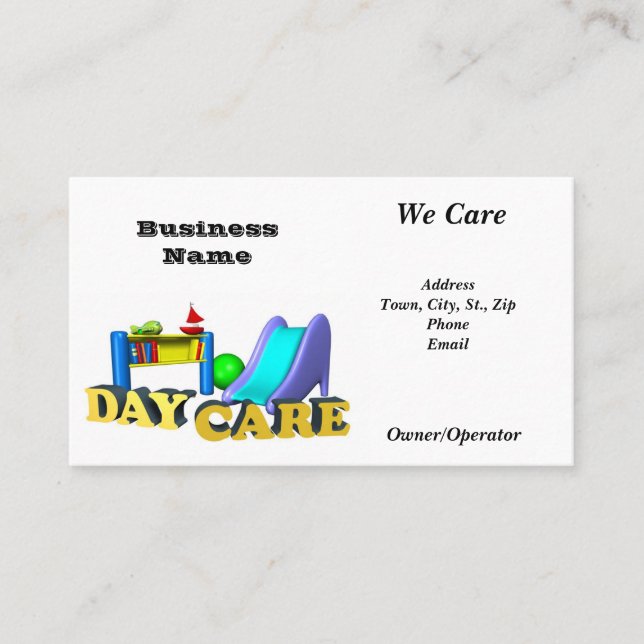 Business Card-Day Care Advertisement Business Card (Front)